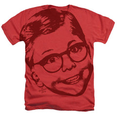 A Christmas Story Big Head Ralphie Men's 30/1 Cotton Poly Short-Sleeve Heather T-Shirt