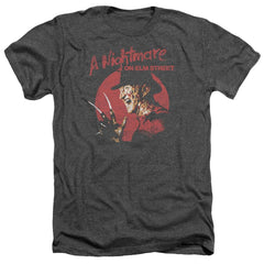A Nightmare On Elm Street Freddy Circle Men's 30/1 Heather 60 40 Poly Short-Sleeve T-Shirt