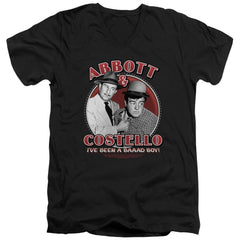 Abbott And Costello Bad Boy Men's 30/1 Cotton Slim V-Neck T-Shirt