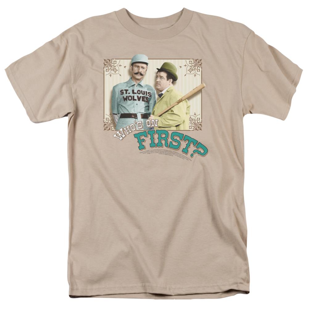 Abbott And Costello Whos On First Men's 18/1 Cotton Short-Sleeve T-Shirt
