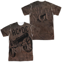 AC/DC We Salute You (Front/Back Print) Men's Regular Fit Polyester Short-Sleeve T-Shirt