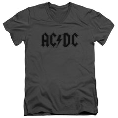 AC/DC Worn Logo Men's 30/1 Cotton Slim V-Neck T-Shirt