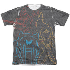 Adventure Time Adventure Trio Men's Regular Fit Poly Cotton Short-Sleeve T-Shirt