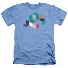 Adventure Time Bmo Blocks Men's 30/1 Heather 60 40 Poly Short-Sleeve T-Shirt