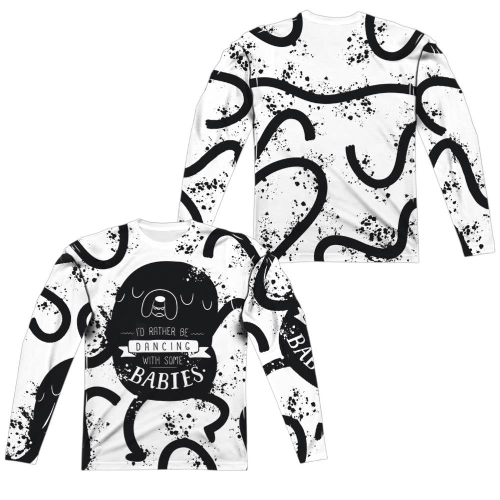 Adventure Time Dancing With Babies (Front/Back Print) Men's Regular Fit Polyester Long-Sleeve T-Shirt
