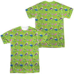 Adventure Time Green Fields (Front/Back Print) Men's Regular Fit Polyester Short-Sleeve T-Shirt