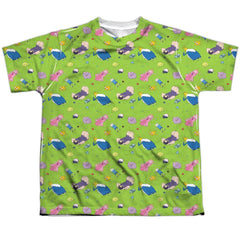 Adventure Time Green Fields Youth Regular Fit Poly Short-Sleeve T-Shirt