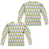 Adventure Time Hexagon Pattern (Front/Back Print) Men's Regular Fit Polyester Long-Sleeve T-Shirt
