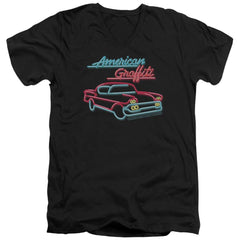 American Graffiti Neon Men's 30/1 Cotton Slim V-Neck T-Shirt