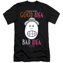 Animaniacs Good Idea Bad Idea Men's Ultra-Soft 30/1 Cotton Slim Short-Sleeve T-Shirt