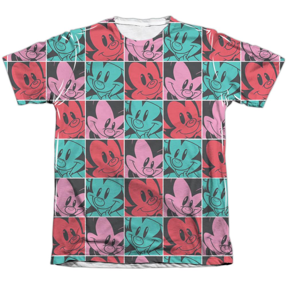 Animaniacs Squares Men's Regular Fit Poly Cotton Short-Sleeve T-Shirt