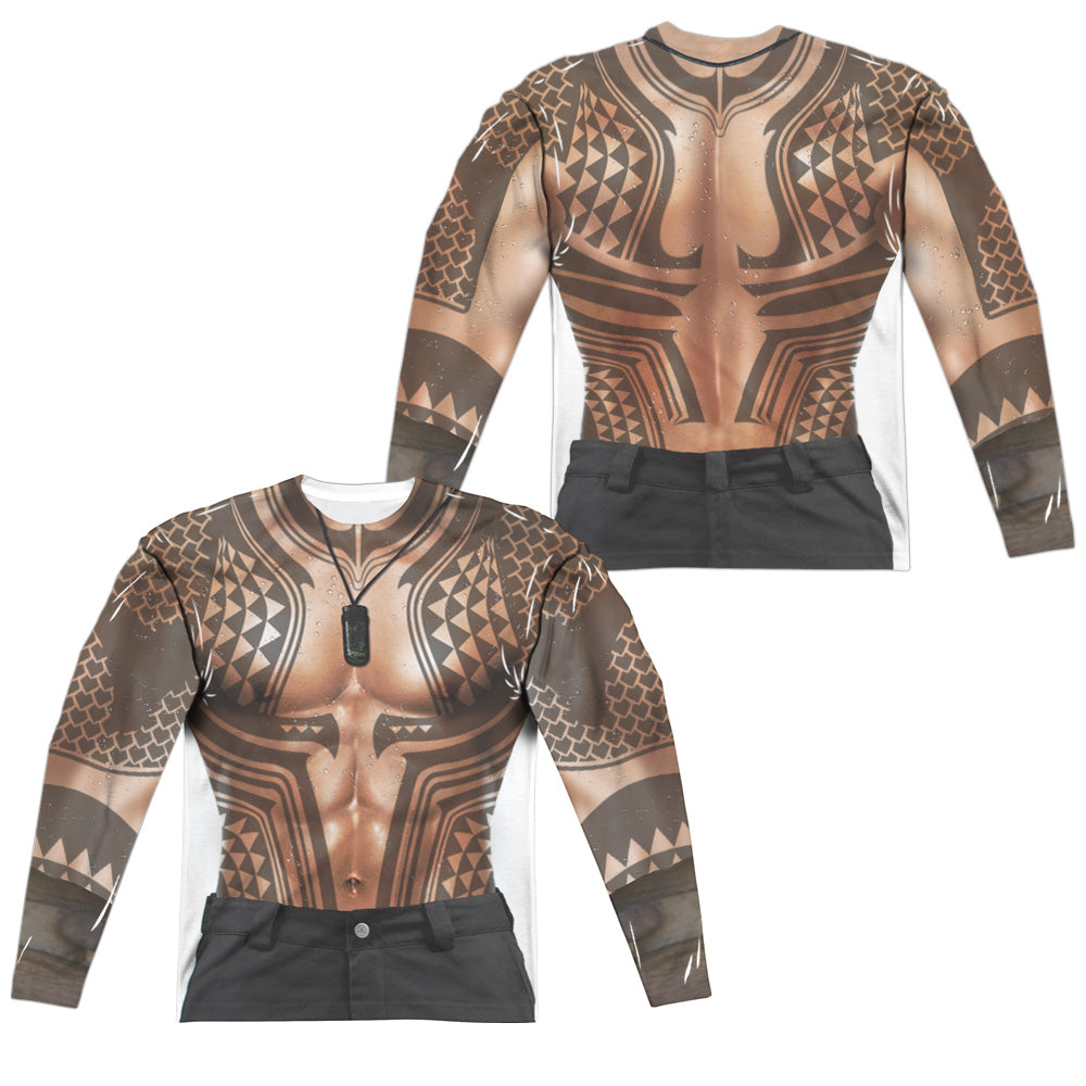 Aquaman Movie Aquaman Tattoos Men's Regular Fit Polyester Long-Sleeve T-Shirt