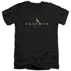 Aquaman Movie Logo Men's 30/1 Cotton Slim V-Neck T-Shirt