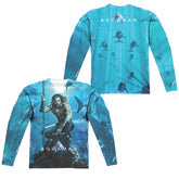 Aquaman Movie Poster Men's Regular Fit Polyester Long-Sleeve T-Shirt
