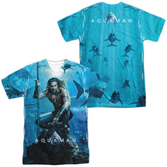 Aquaman Movie Poster Men's Regular Fit Polyester Short-Sleeve T-Shirt
