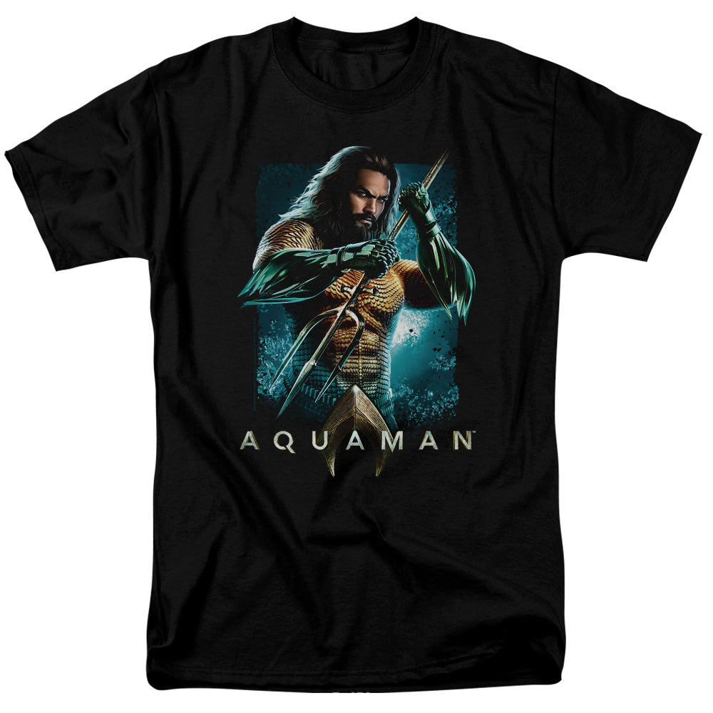 Aquaman Movie Trident Men's 18/1 Cotton Short-Sleeve T-Shirt