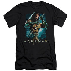Aquaman Movie Trident Men's Ultra-Soft 30/1 Cotton Slim Short-Sleeve T-Shirt