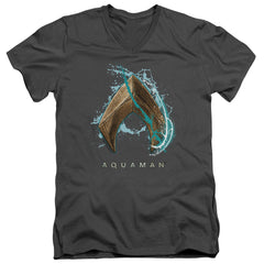 Aquaman Movie Water Shield Men's 30/1 Cotton Slim V-Neck T-Shirt