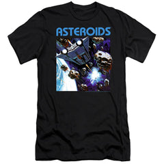 Atari 2600 Asteroids Men's Ultra-Soft 30/1 Cotton Slim Short-Sleeve T-Shirt