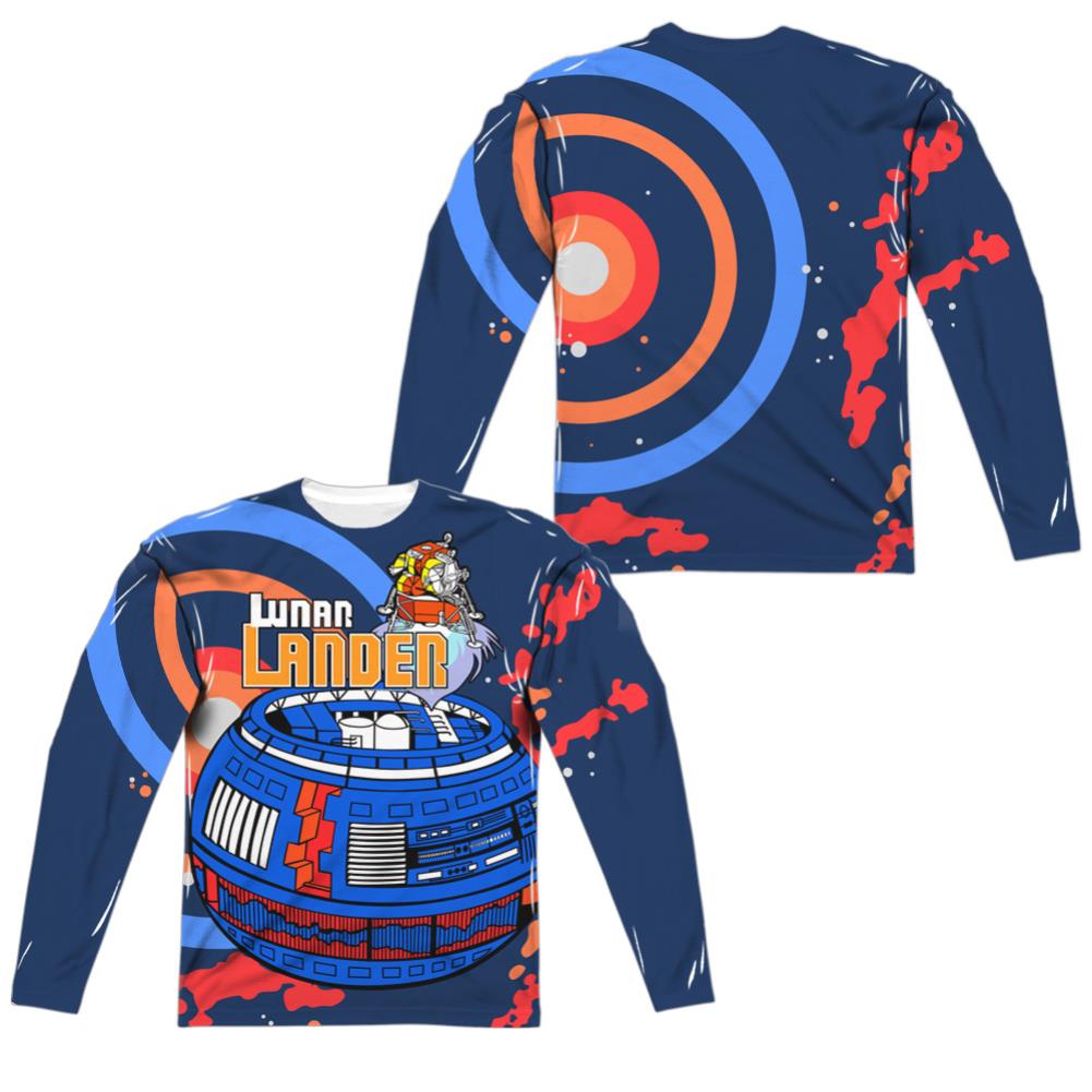 Atari Lunar Landing (Front/Back Print) Men's Regular Fit Polyester Long-Sleeve T-Shirt