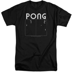 Atari Pong Screen Men's 18/1 Tall Cotton Short-Sleeve T-Shirt
