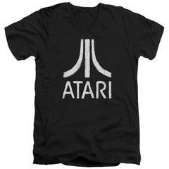 Atari Rough Logo Men's 30/1 Cotton Slim V-Neck T-Shirt