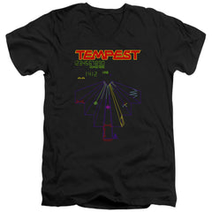 Atari Tempest Screen Men's 30/1 Cotton Slim V-Neck T-Shirt