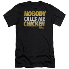 Back To The Future Chicken Men's Ultra-Soft 30/1 Cotton Slim Short-Sleeve T-Shirt