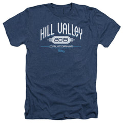 Back To The Future II Hill Valley 2015 Men's 30/1 Heather 60 40 Poly Short-Sleeve T-Shirt