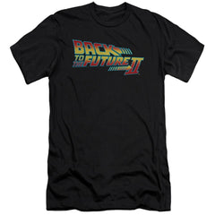 Back To The Future II Logo Men's Ultra-Soft 30/1 Cotton Slim Short-Sleeve T-Shirt