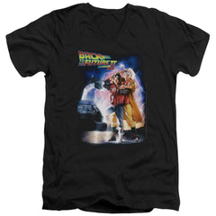 Back To The Future II Poster Men's 30/1 Cotton Slim V-Neck T-Shirt
