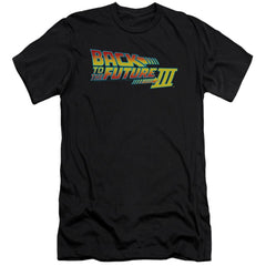 Back To The Future III Logo Men's Ultra-Soft 30/1 Cotton Slim Short-Sleeve T-Shirt