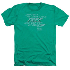 Back To The Future Make Like A Tree Men's 30/1 Heather 60 40 Poly Short-Sleeve T-Shirt