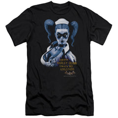 Batman Arkham Asylum Arkham Harley Quinn Men's Ultra-Soft 30/1 Cotton Slim Short-Sleeve T-Shirt