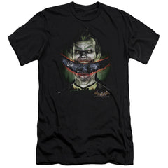 Batman Arkham Asylum Crazy Lips Men's Ultra-Soft 30/1 Cotton Slim Short-Sleeve T-Shirt