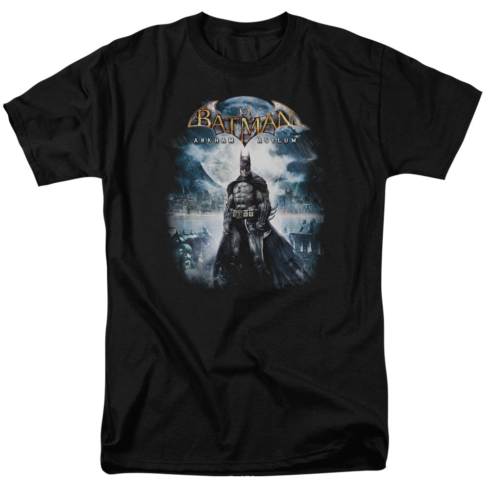 Batman Arkham Asylum Game Cover Men's 18/1 Cotton Short-Sleeve T-Shirt