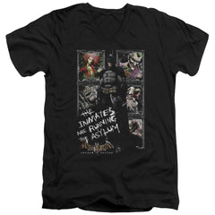 Batman Arkham Asylum Running The Asylum Men's 30/1 Cotton Slim V-Neck T-Shirt