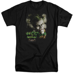 Batman Arkham Asylum Welcome To The Madhouse Men's 18/1 Tall Cotton Short-Sleeve T-Shirt