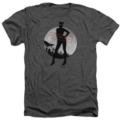 Batman Arkham City Catwoman Convicted Men's 30/1 Heather 60 40 Poly Short-Sleeve T-Shirt