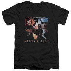 Batman Arkham City Escape Is Impossible Men's 30/1 Cotton Slim V-Neck T-Shirt