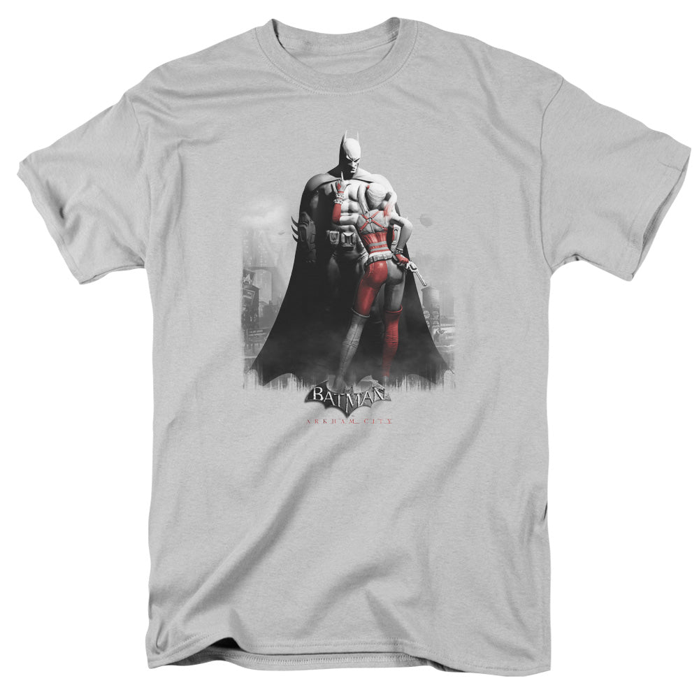 Batman Arkham City Harley And Bats Men's 18/1 Cotton Short-Sleeve T-Shirt