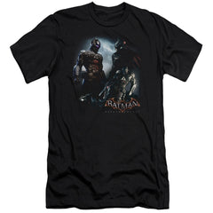 Batman Arkham Knight Face Off Men's Ultra-Soft 30/1 Cotton Slim Short-Sleeve T-Shirt