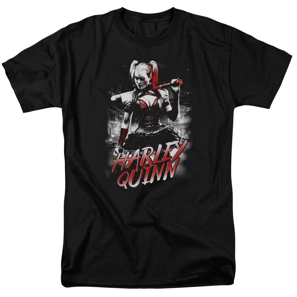 Batman Arkham Knight Quinn City Men's 18/1 Cotton Short-Sleeve T-Shirt