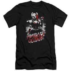 Batman Arkham Knight Quinn City Men's Ultra-Soft 30/1 Cotton Slim Short-Sleeve T-Shirt