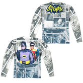 Batman Classic TV Series 60S Panels (Front/Back Print) Men's Regular Fit Polyester Long-Sleeve T-Shirt