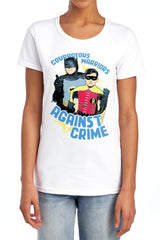 Batman Classic TV Series Courageous Warriors Women's 18/1 Cotton Short-Sleeve T-Shirt