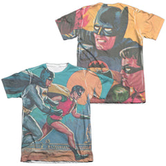 Batman Classic TV Series Lets Go (Front/Back Print) Men's Regular Fit Poly Cotton Short-Sleeve T-Shirt