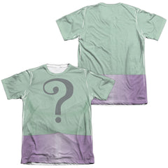 Batman Classic TV Series Riddler Uniform (Front/Back Print) Men's Regular Fit Poly Cotton Short-Sleeve T-Shirt