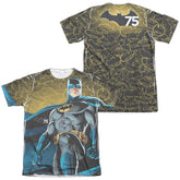 Batman Comics 75 Glow (Front/Back Print) Men's Regular Fit Poly Cotton Short-Sleeve T-Shirt