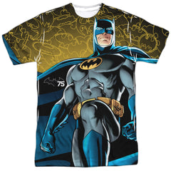 Batman Comics 75 Glow Men's Regular Fit Polyester Short-Sleeve T-Shirt